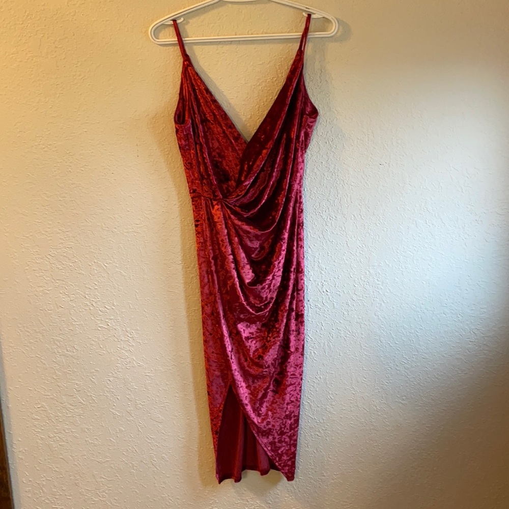 Burgundy Velvet Holiday Dress! Barely worn!